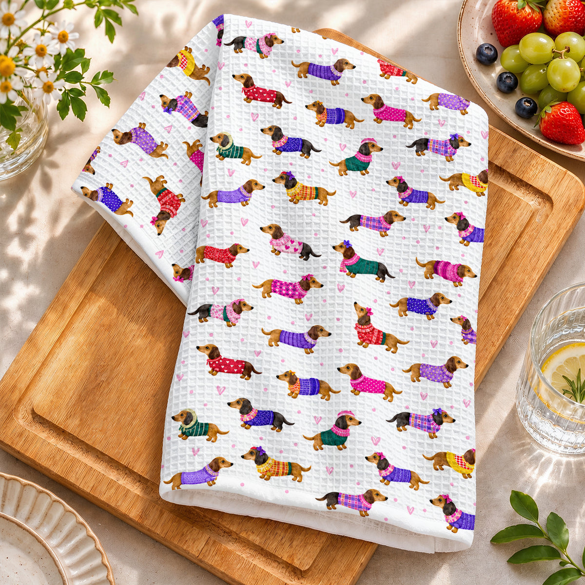 Dachshund Kitchen Towel Cozy Doxies