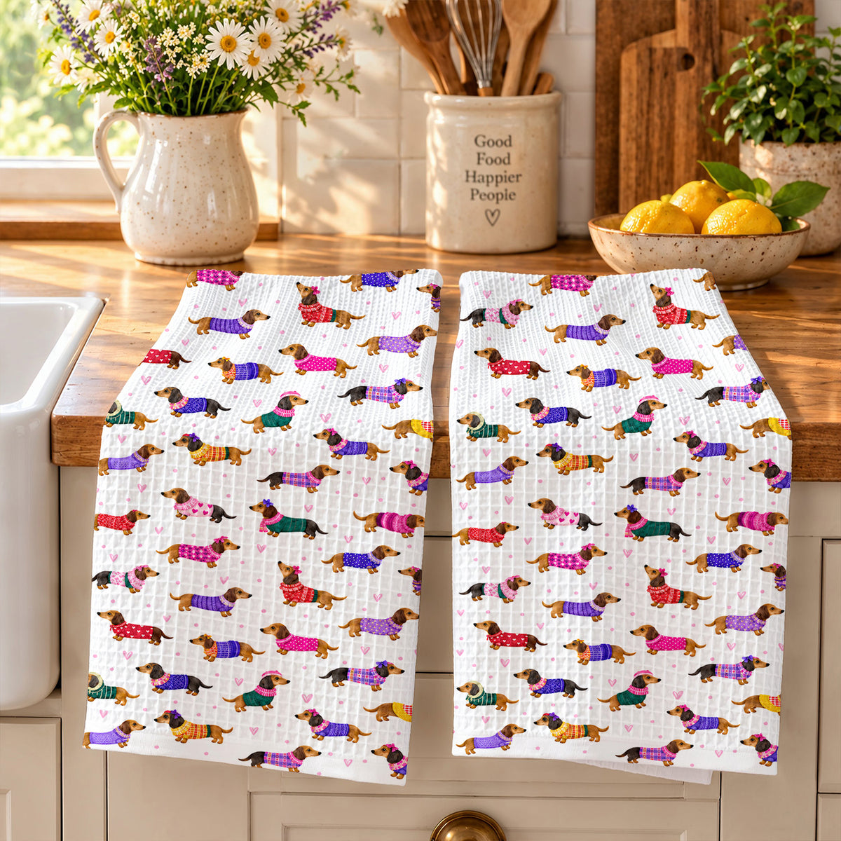 Dachshund Kitchen Towel Cozy Doxies