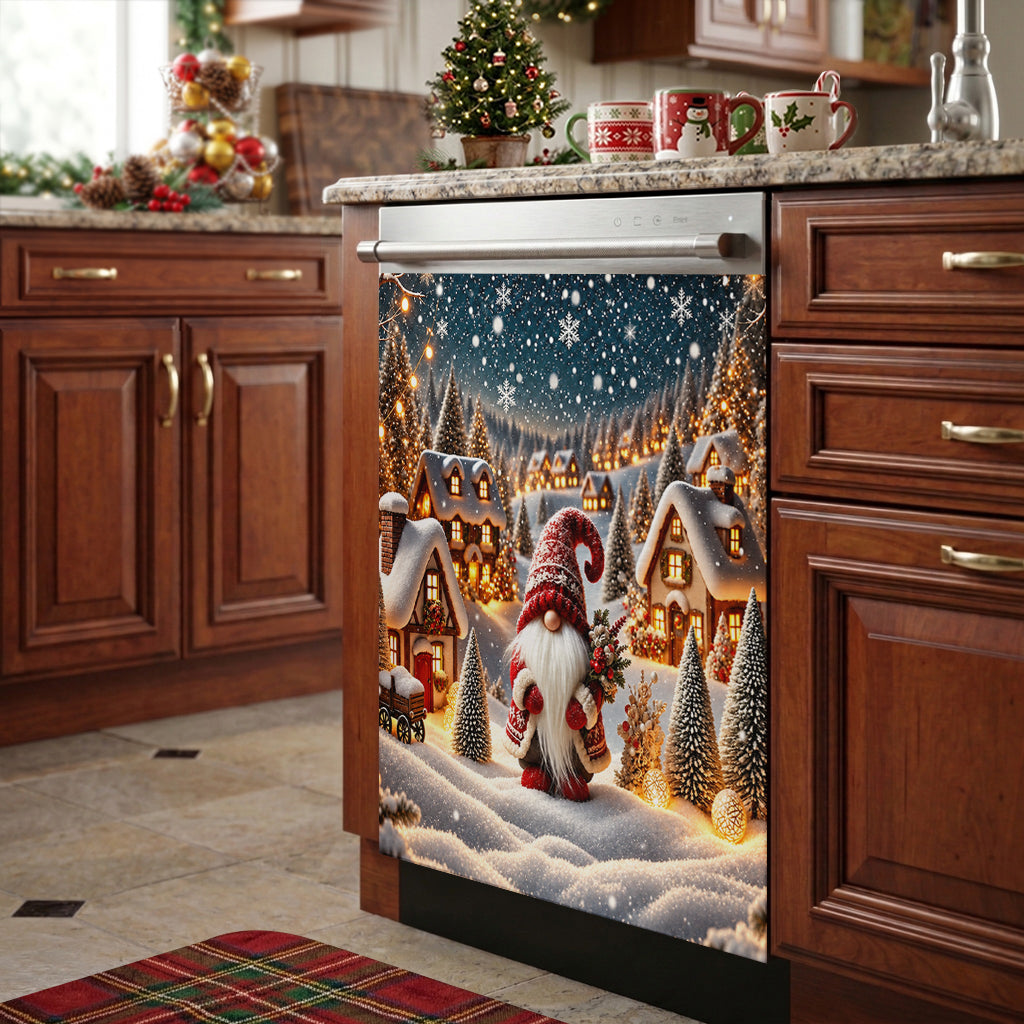 Christmas Magnetic Dishwasher Cozy Village Gnome