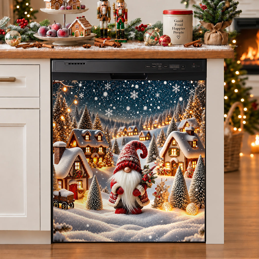 Christmas Magnetic Dishwasher Cozy Village Gnome