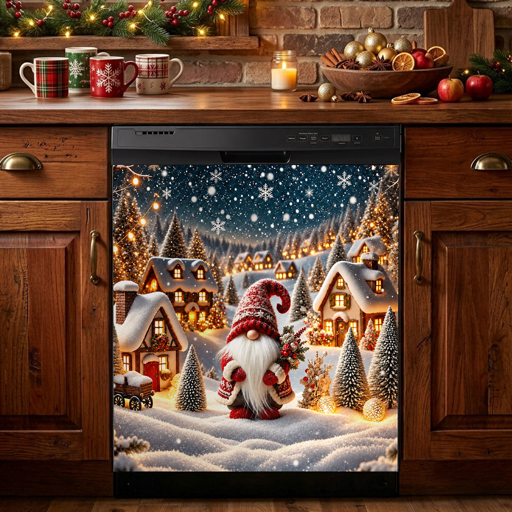 Christmas Magnetic Dishwasher Cozy Village Gnome