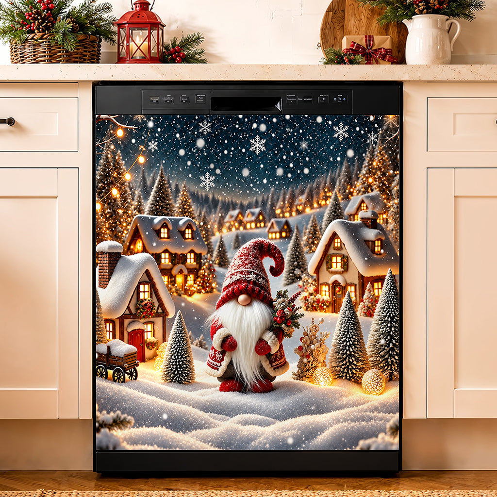 Christmas Magnetic Dishwasher Cozy Village Gnome