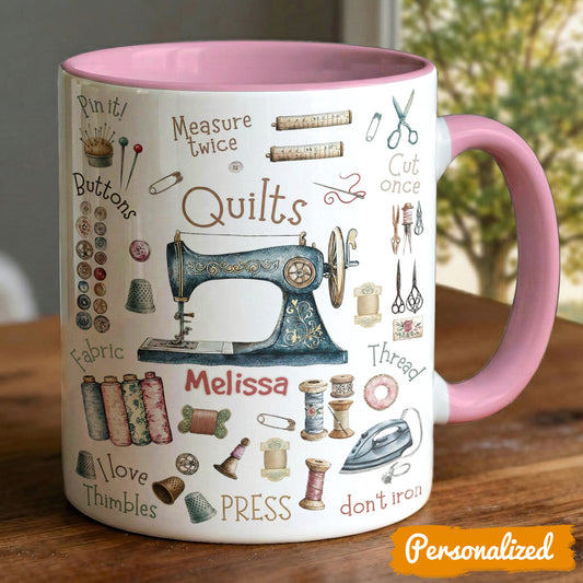 Sewing Lover Accent Mug Personalized Crafty Chic Quilter