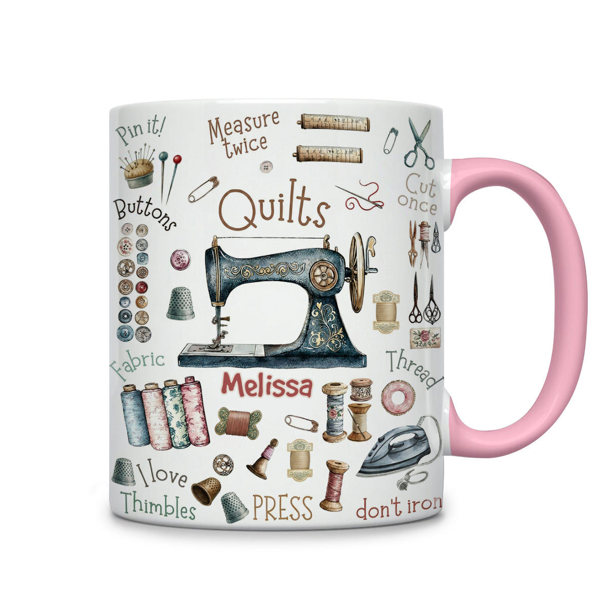 Sewing Lover Accent Mug Personalized Crafty Chic Quilter