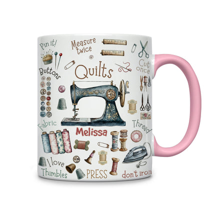 Sewing Lover Accent Mug Personalized Crafty Chic Quilter