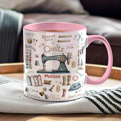 Sewing Lover Accent Mug Personalized Crafty Chic Quilter