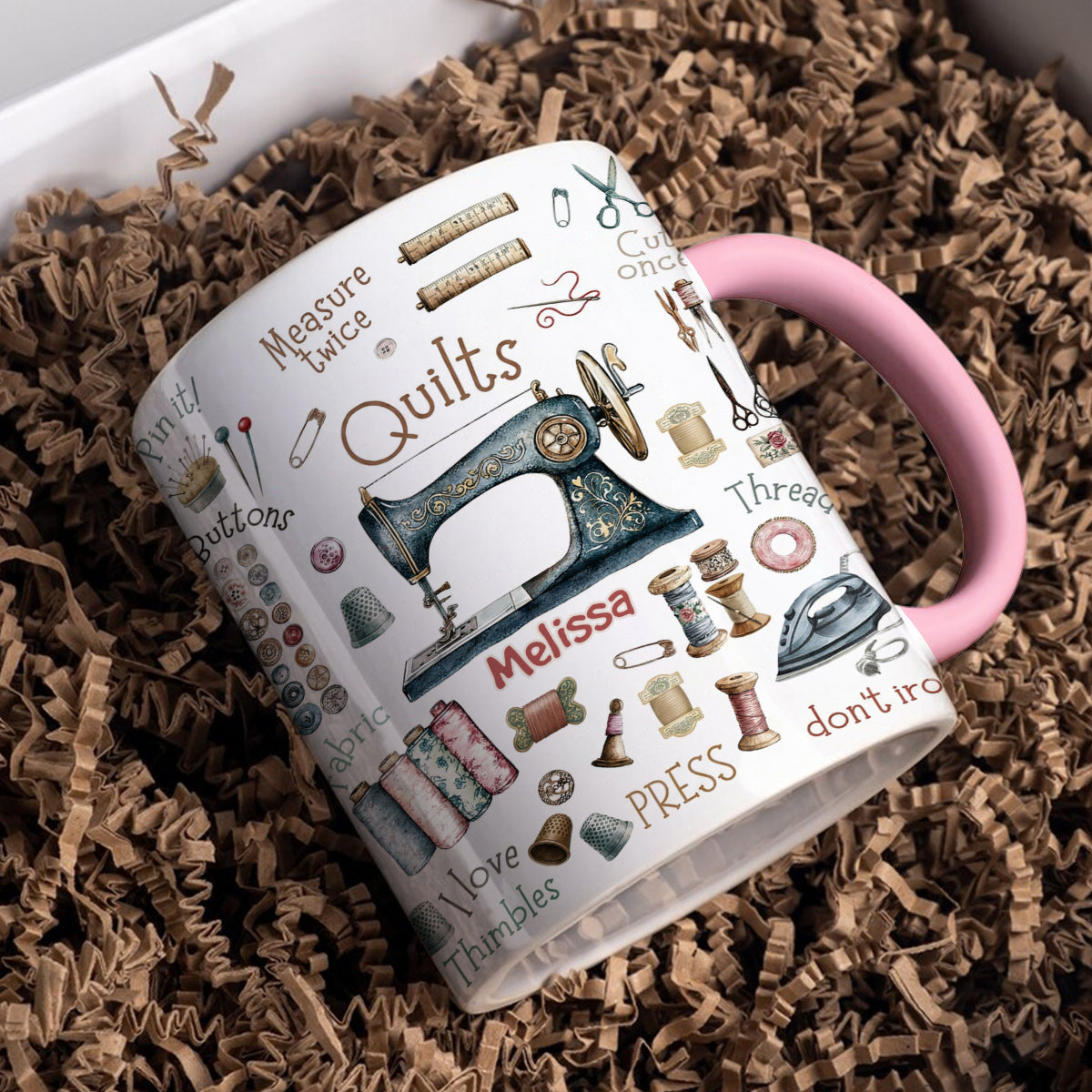 Sewing Lover Accent Mug Personalized Crafty Chic Quilter
