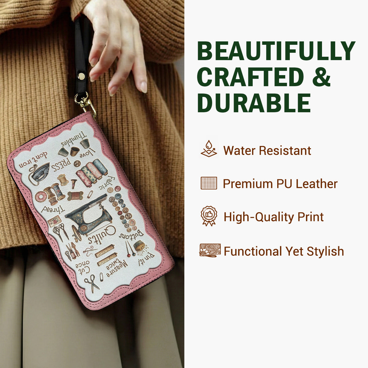 Sewing Lover Leather Wallet Crafty Chic Quilter