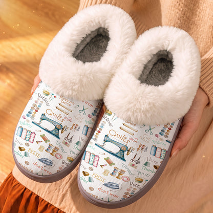 Sewing Lover Fur Cuff Slippers Crafty Comfort