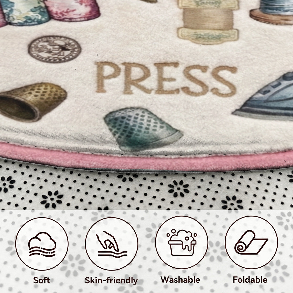 Sewing Lover Round Rug Crafty Comfort