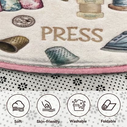 Sewing Lover Round Rug Crafty Comfort