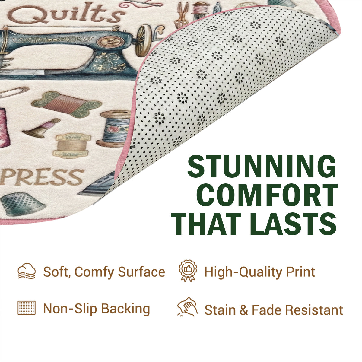 Sewing Lover Round Rug Crafty Comfort