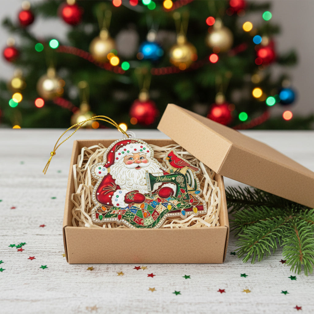Quilting Lovers 2D Acrylic Ornament Crafty Santa Personalized