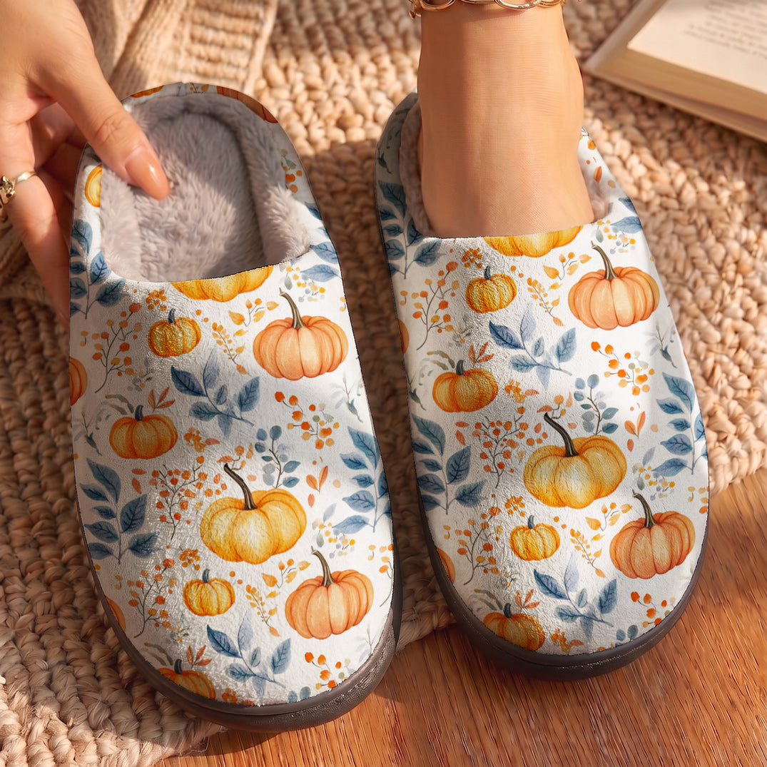 Autumn Fleece Lined Slippers Crisp Morning Patch