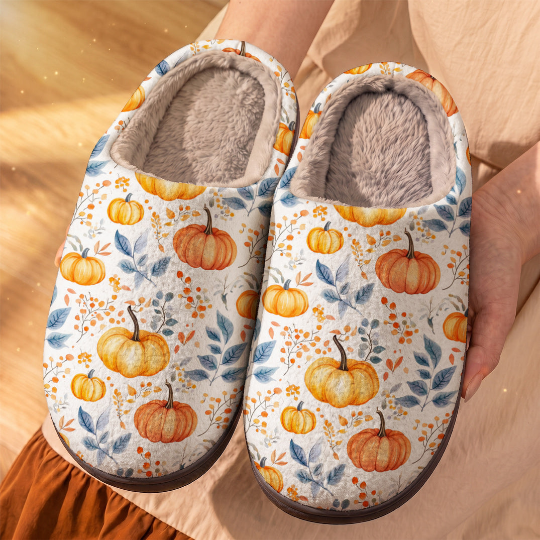 Autumn Fleece Lined Slippers Crisp Morning Patch