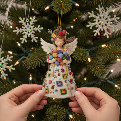 Crochet Lovers 2D Acrylic Ornament Crochet Angel Personalized