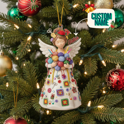 Crochet Lovers 2D Acrylic Ornament Crochet Angel Personalized