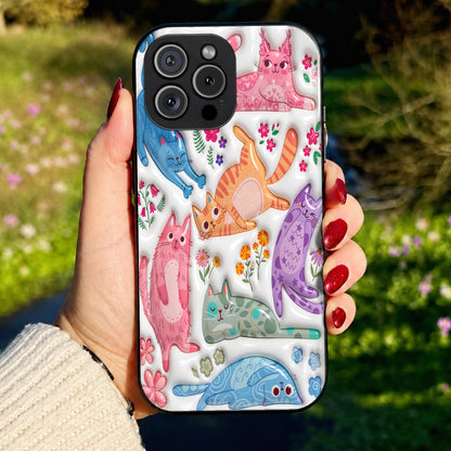 Cat Lover Phone Case Cute Floral Cat