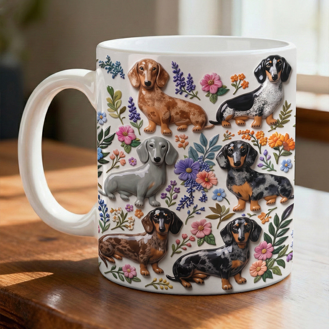 Dachshund 11Oz Mug Dachshund In Bloom