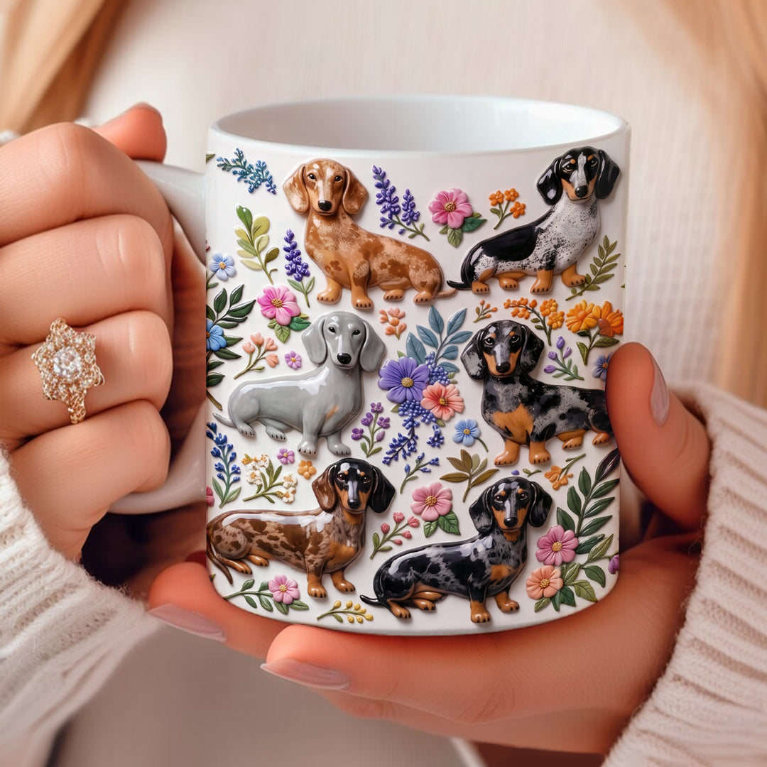 Dachshund 11Oz Mug Dachshund In Bloom