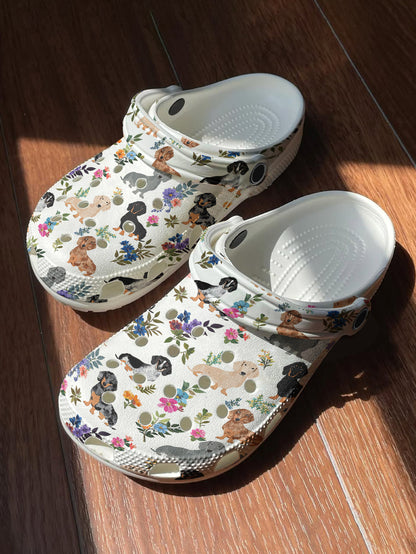 Dachshund Graphic Clogs Dachshund In Bloom