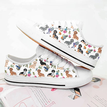 Dachshund Women's Low Top Shoes Dachshund In Bloom
