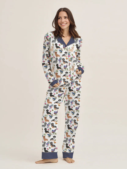 Dachshund Pajama Set Dachshund In Bloom