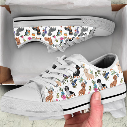 Dachshund Women's Low Top Shoes Dachshund In Bloom