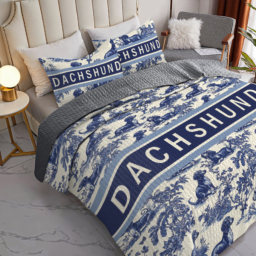 Dachshund All Season Quilt 3-Piece Set Dachshund Luxe