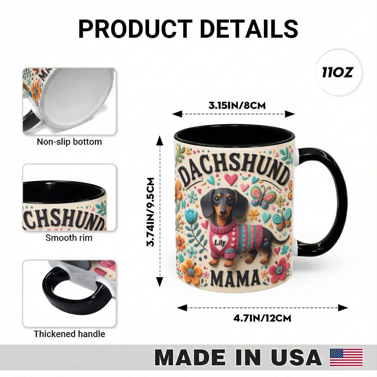 Dachshund Accent Mug Personalized Dachshund Mama