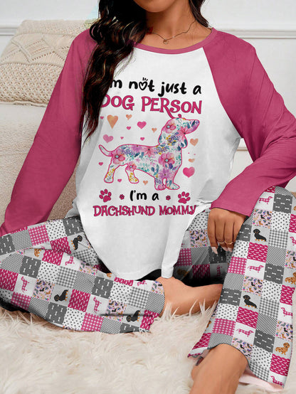 Dachshund Raglan Lounge Pajamas I'm A Dachshund Mommy