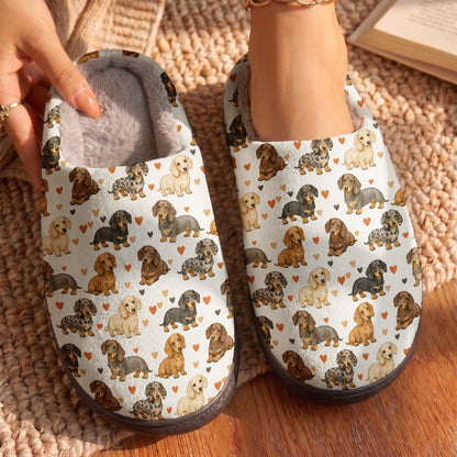 Dachshund Fleece Lined Slippers Doxie Sweethearts
