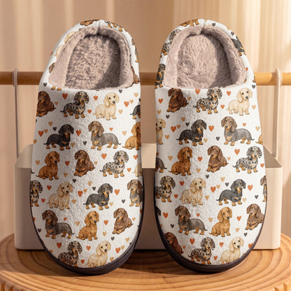 Dachshund Fleece Lined Slippers Doxie Sweethearts