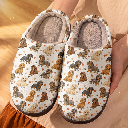 Dachshund Fleece Lined Slippers Doxie Sweethearts