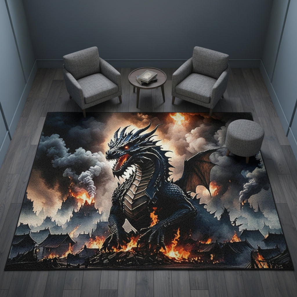 Dragon Area Rug Mythical Dragon