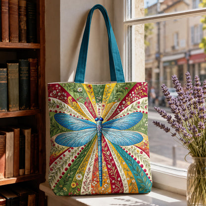 Dragonfly Lover Canvas Tote Bag Dragonfly Halo