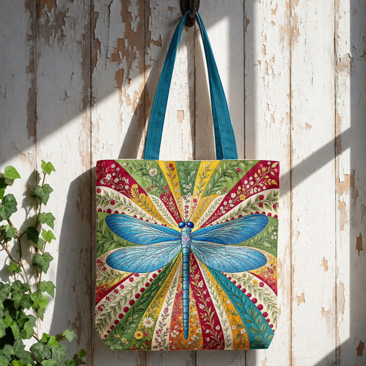 Dragonfly Lover Canvas Tote Bag Dragonfly Halo
