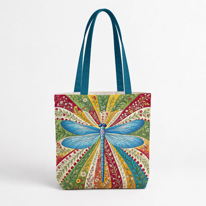 Dragonfly Lover Canvas Tote Bag Dragonfly Halo