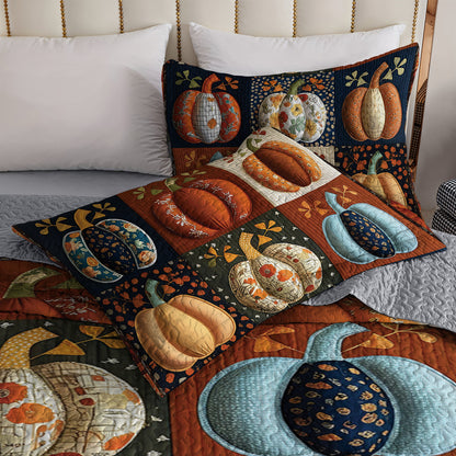 Halloween 2D Print All Season 3-Piece Quilt Set Dreamy Pumpkin Patch
