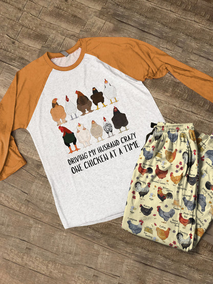 Chicken Raglan Lounge Pajamas Driving My Husband Crazy One Chicken At A Time