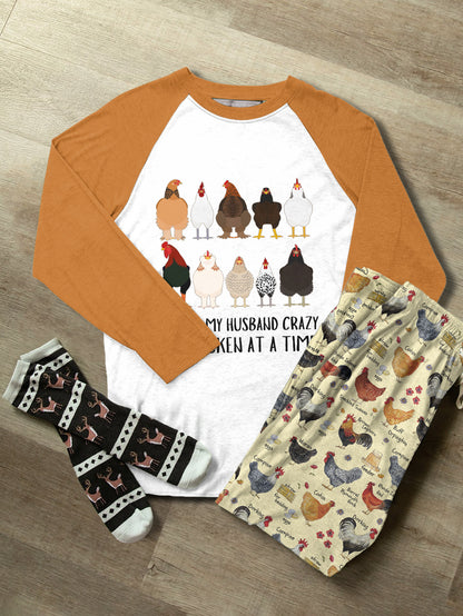 Chicken Raglan Lounge Pajamas Driving My Husband Crazy One Chicken At A Time