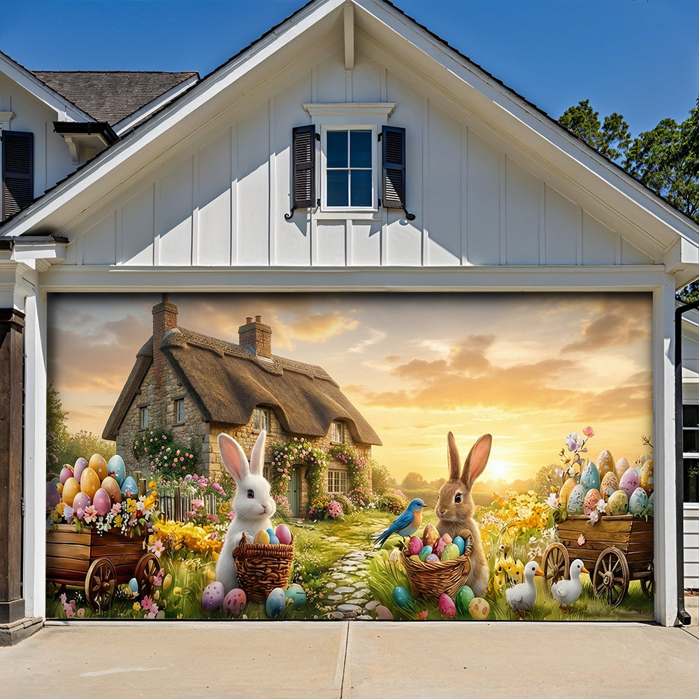 Easter Garage Door Banner Decoration - Easter Magic Morning