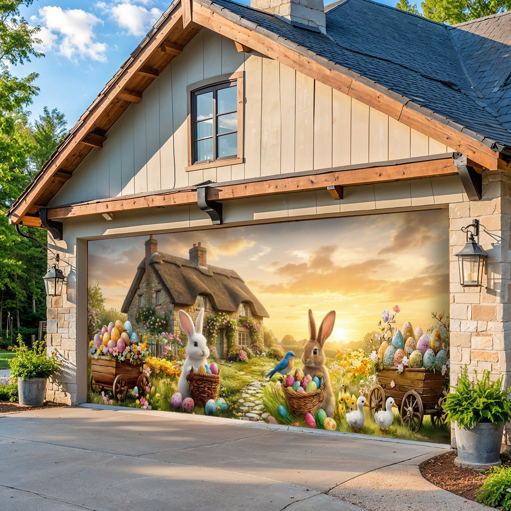 Easter Garage Door Banner Decoration - Easter Magic Morning