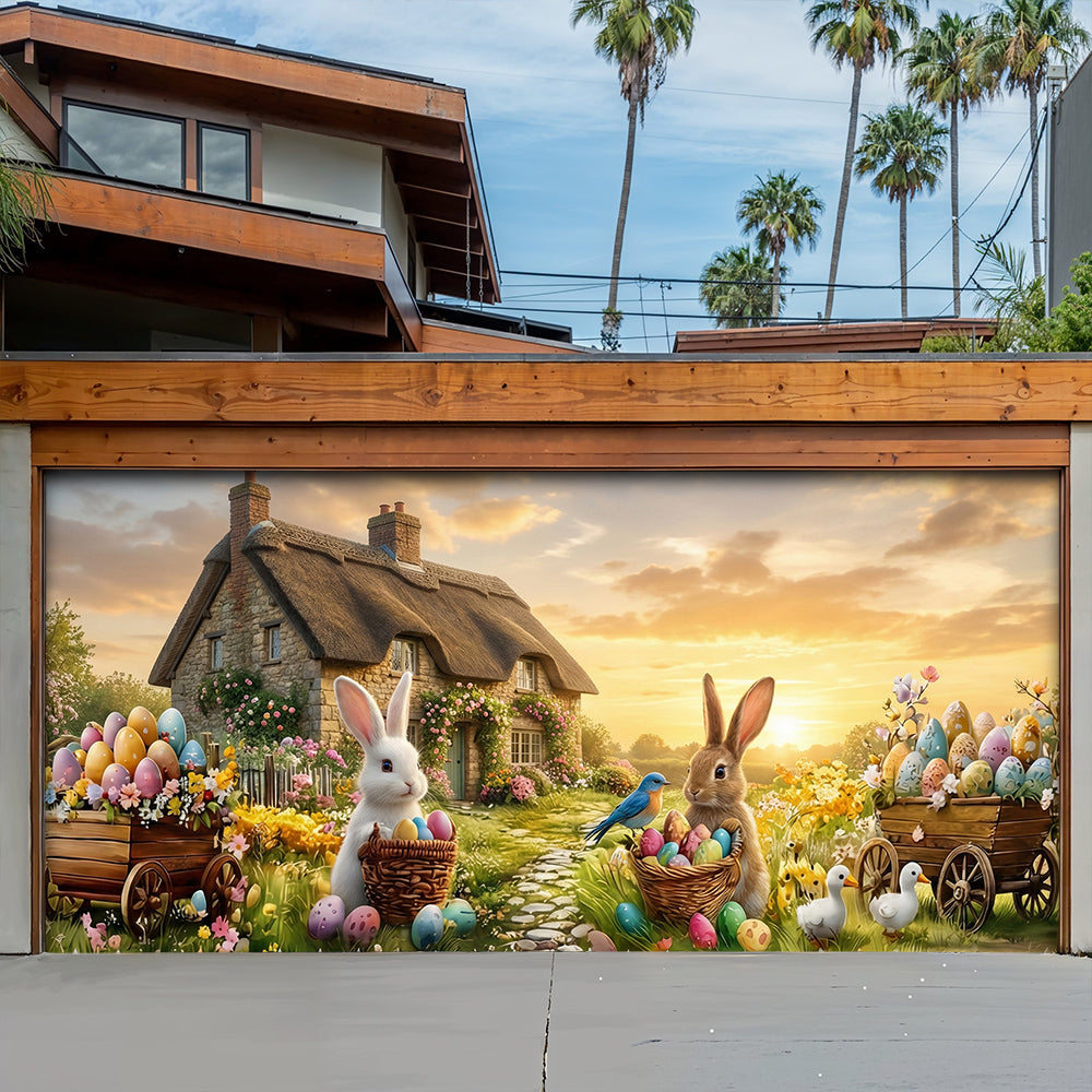 Easter Garage Door Banner Decoration - Easter Magic Morning