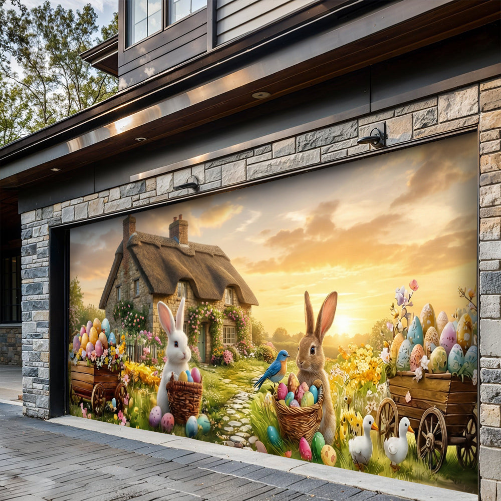 Easter Garage Door Banner Decoration - Easter Magic Morning