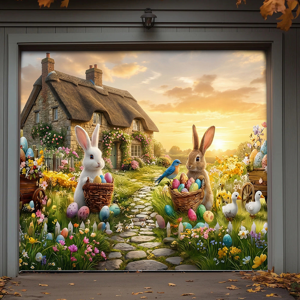 Easter Garage Door Banner Decoration - Easter Magic Morning