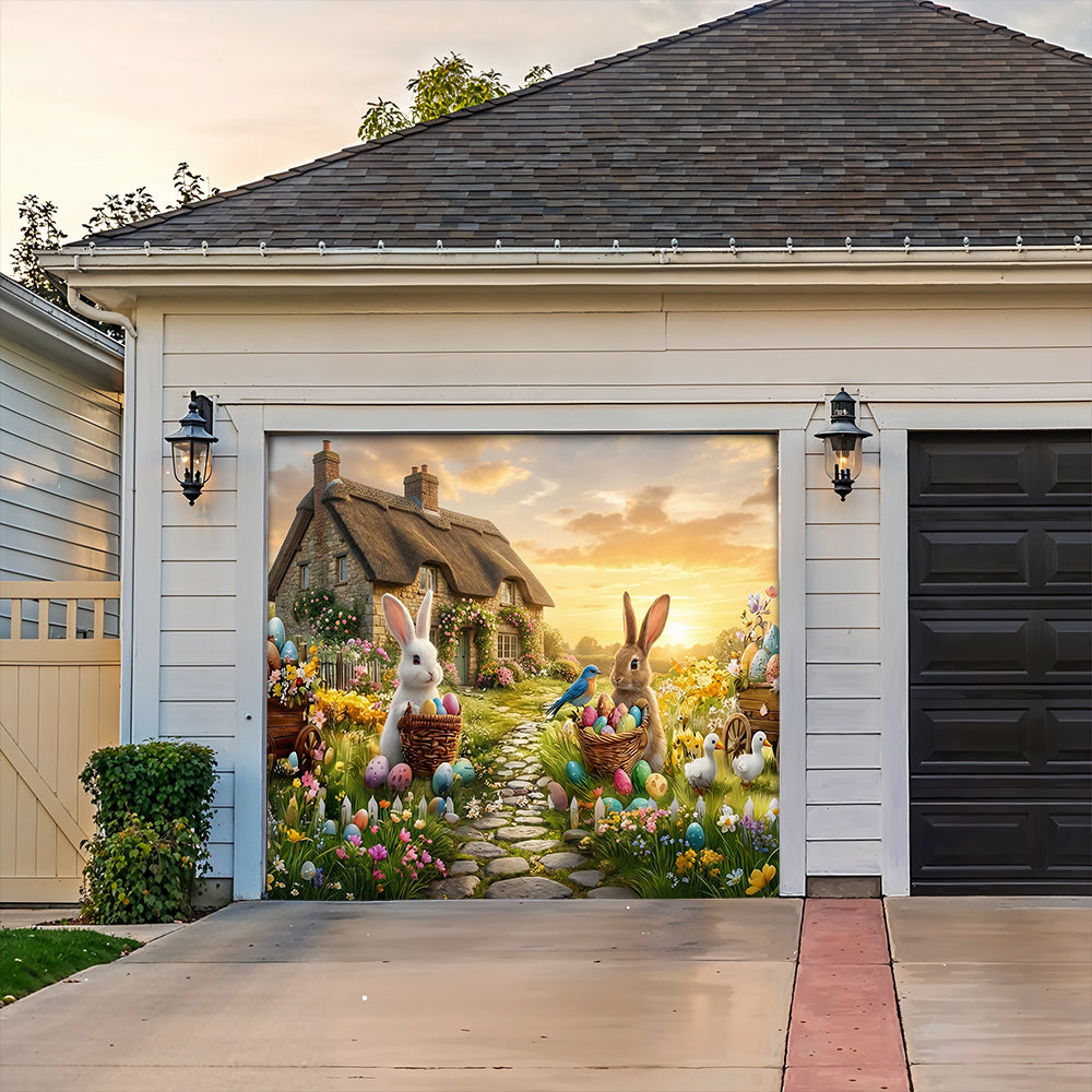 Easter Garage Door Banner Decoration - Easter Magic Morning