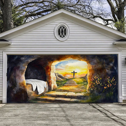 Christian Easter Garage Door Banner Decoration - Easter's First Light