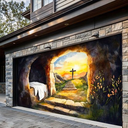 Christian Easter Garage Door Banner Decoration - Easter's First Light