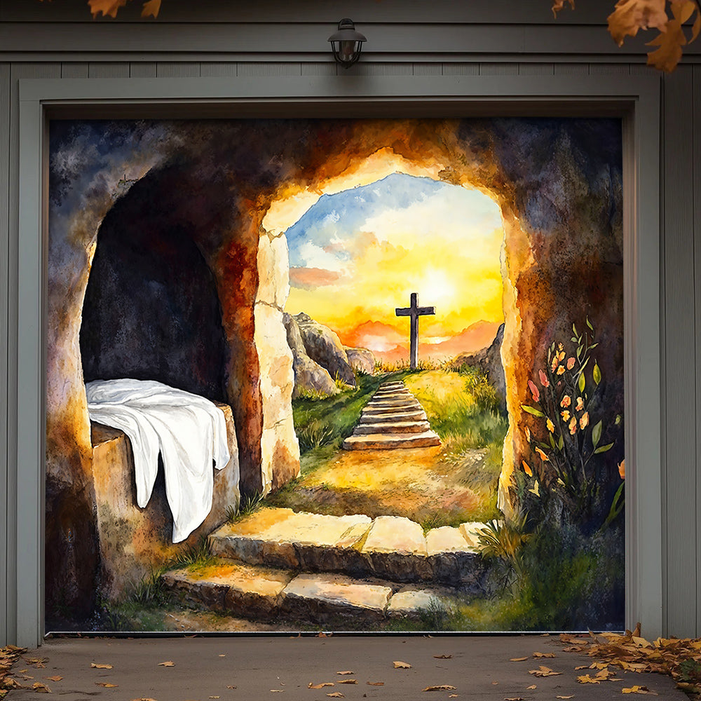 Christian Easter Garage Door Banner Decoration - Easter's First Light